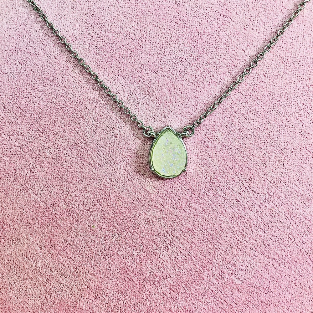 Teardrop Resin Opal Druzy Necklace